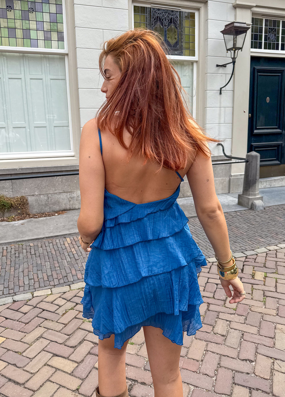 Women's Mini Dress | Asymmetrical Ruffles, Summer Casual