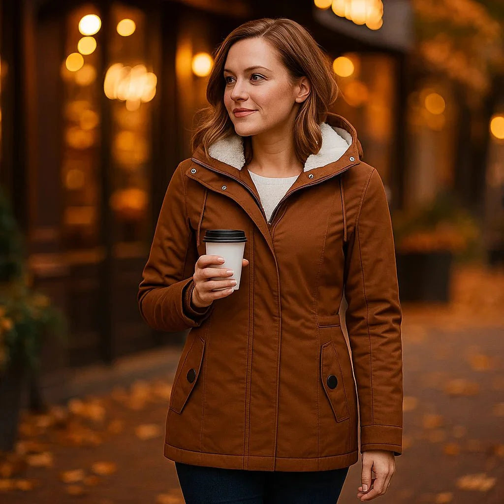 Camila - Elegant Pleated Hooded Coat