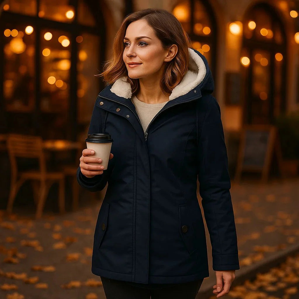 Camila - Elegant Pleated Hooded Coat