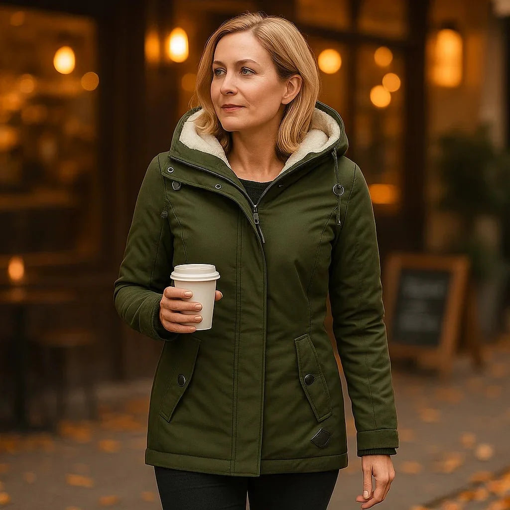 Camila - Elegant Pleated Hooded Coat
