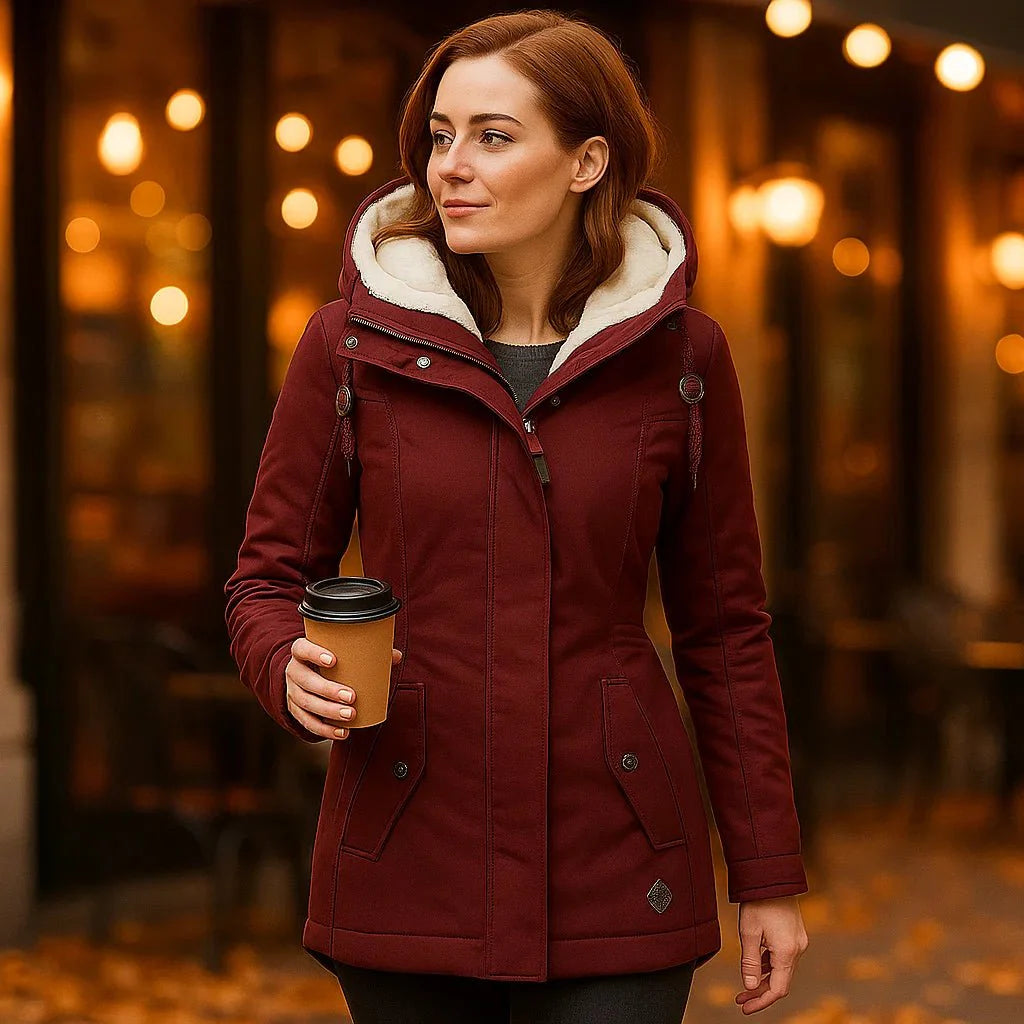 Camila - Elegant Pleated Hooded Coat