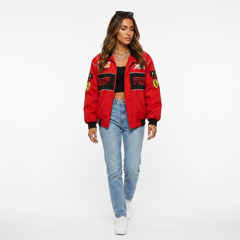 Women's Oversized Racing Jacket | Streetwear, Retro Motorsport