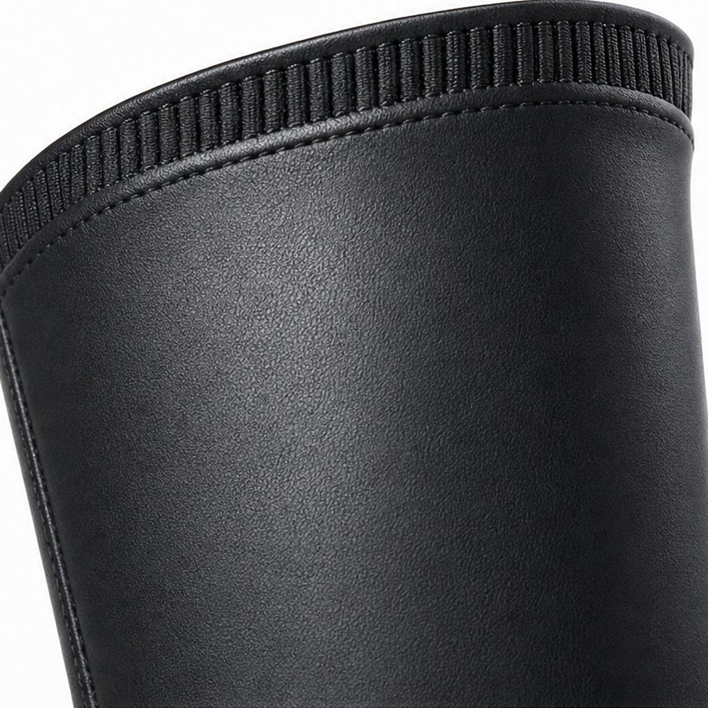 Women over the knee stretch shaft slip-on boots with wool lining