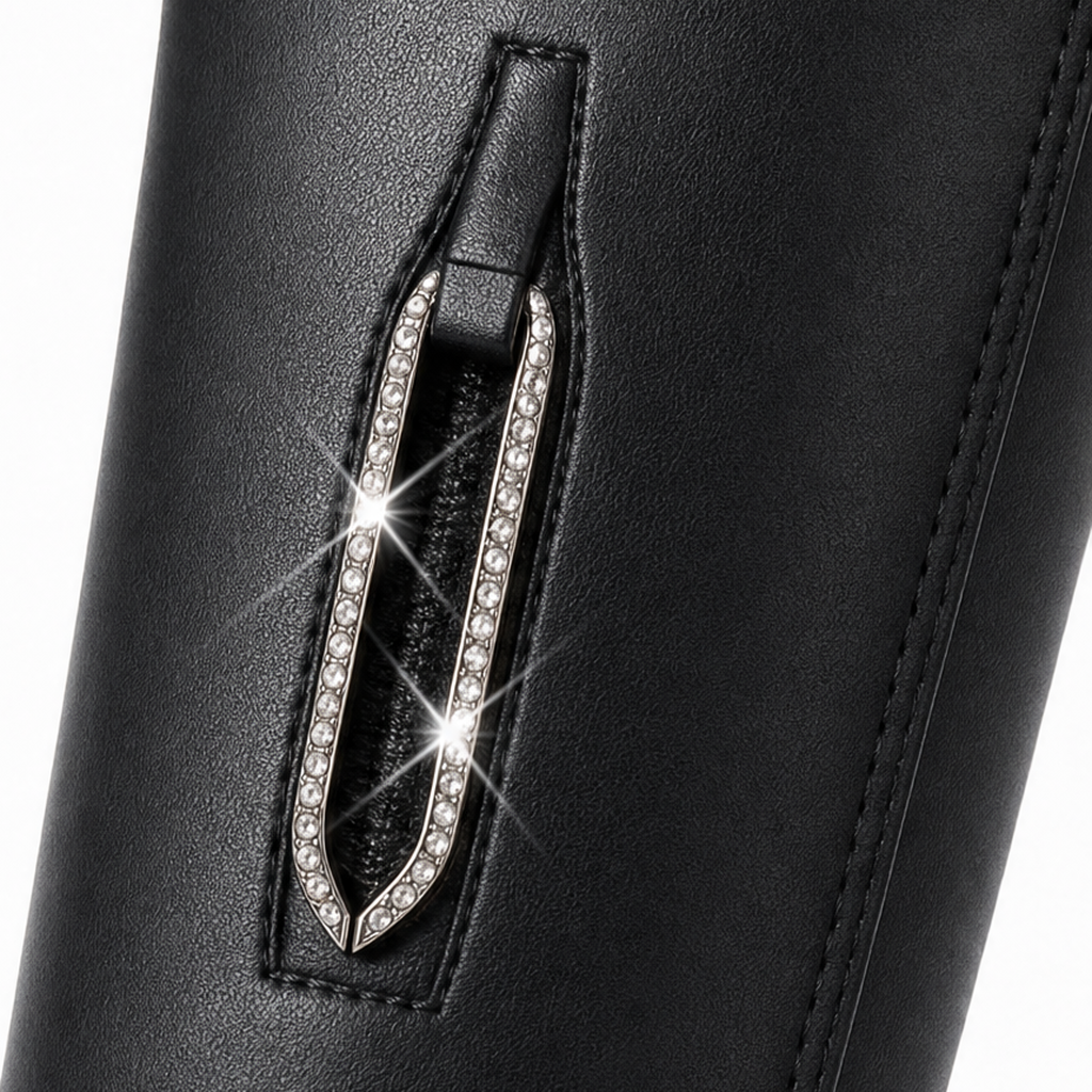 Women over the knee stretch shaft slip-on boots with wool lining