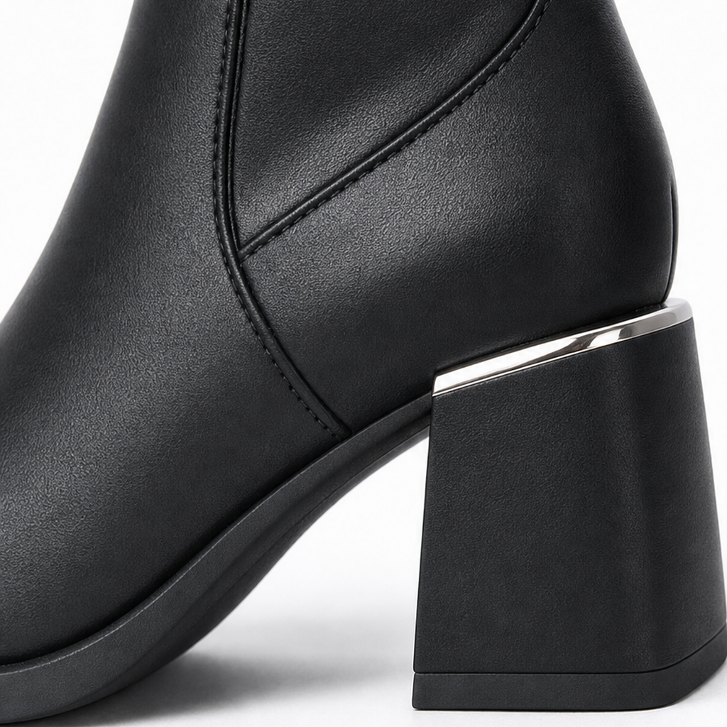 Women over the knee stretch shaft slip-on boots with wool lining
