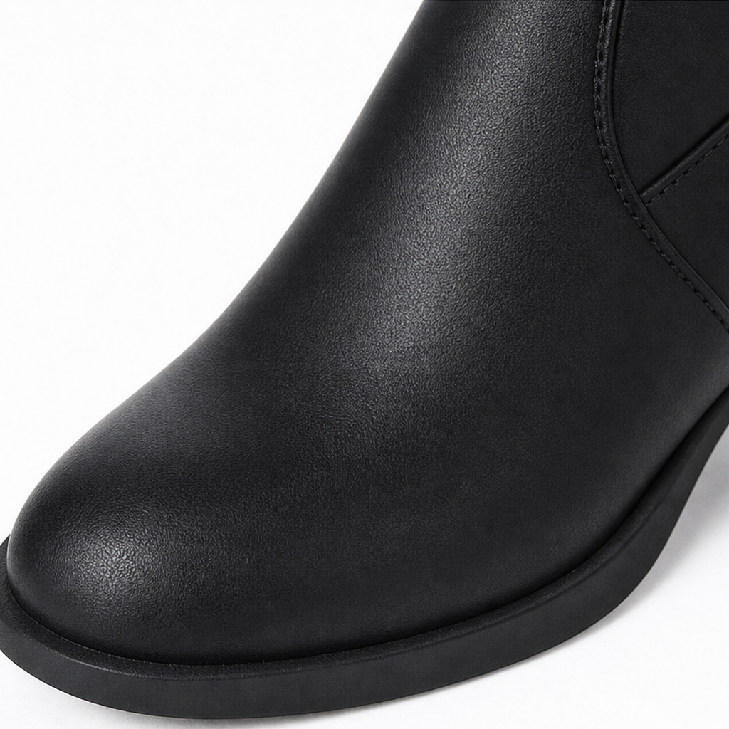 Women over the knee stretch shaft slip-on boots with wool lining
