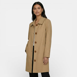 Women's Trench Coat | Midi Length, Lightweight Gabardine | Spring Autumn
