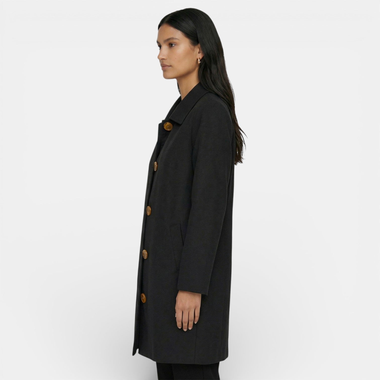 Women's Trench Coat | Midi Length, Lightweight Gabardine | Spring Autumn
