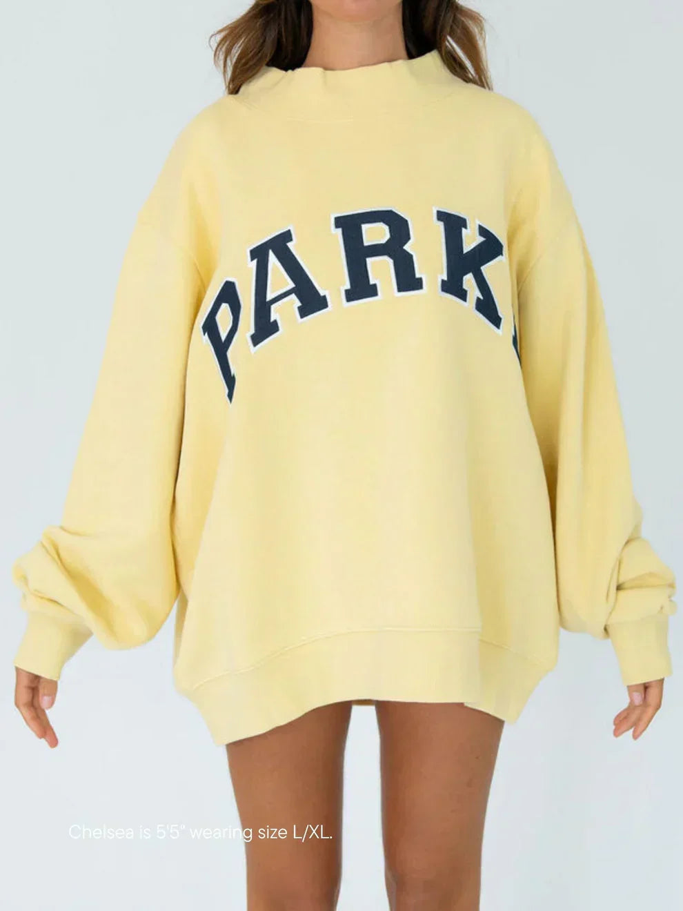 Women's Varsity Sweatshirts | Oversized Crewneck & Hoodie | Chenille Lettering