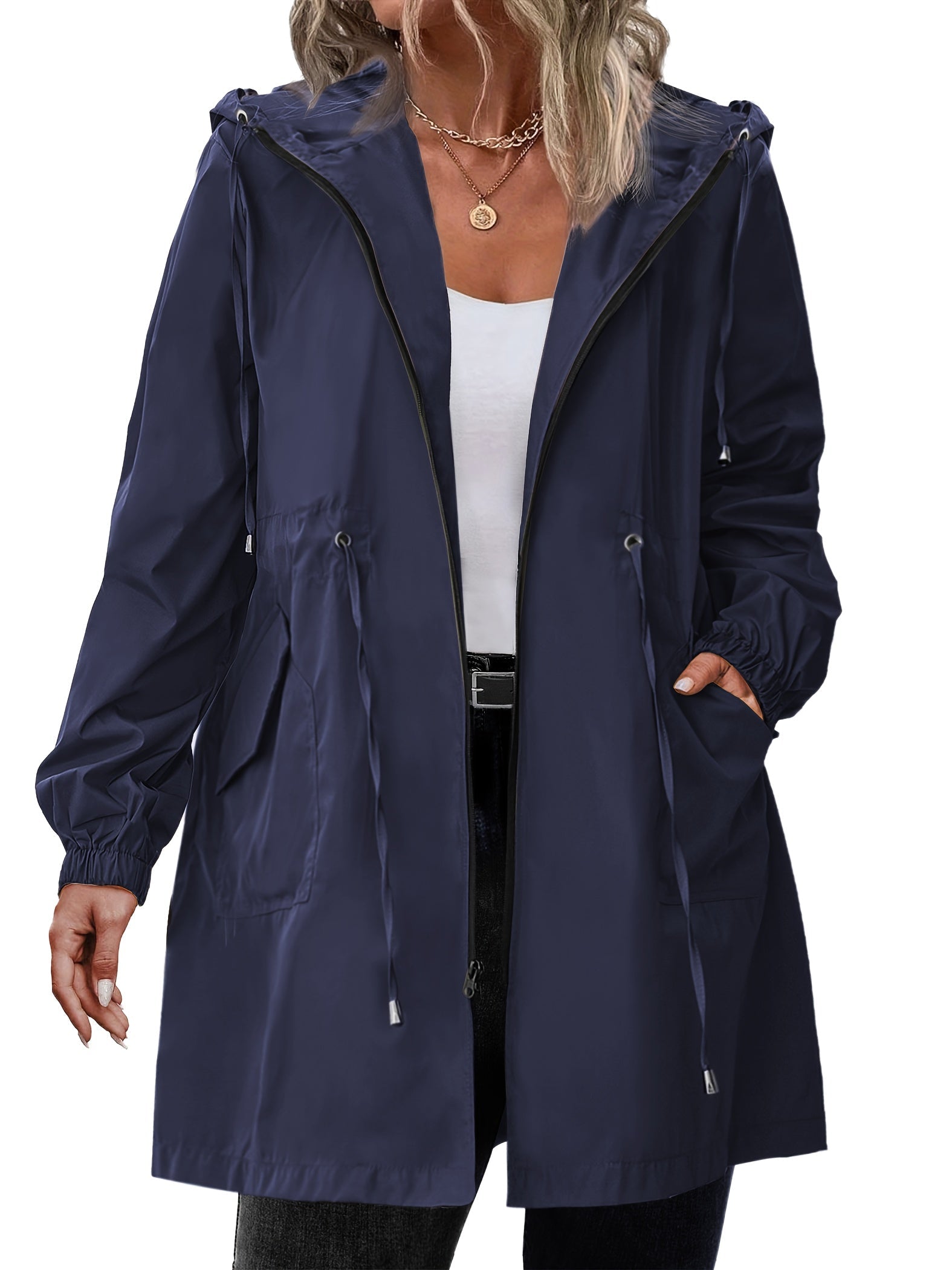 Women's Rain Jacket | Plus Size, Hooded | Lightweight Windproof