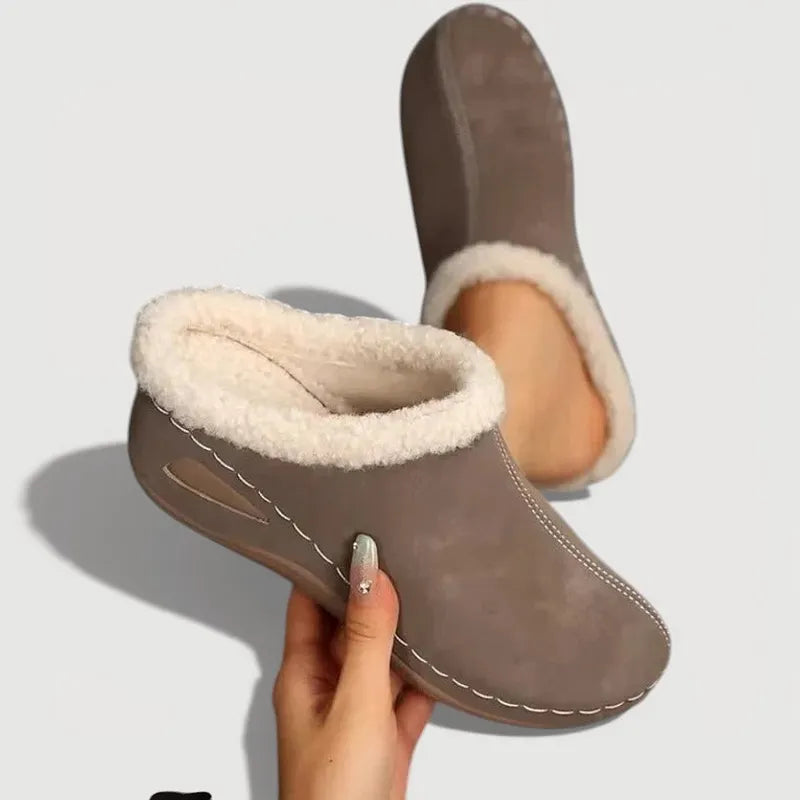 Women's Slippers | Soft Platform, Contrast Stitching | Blue, Black, Brown