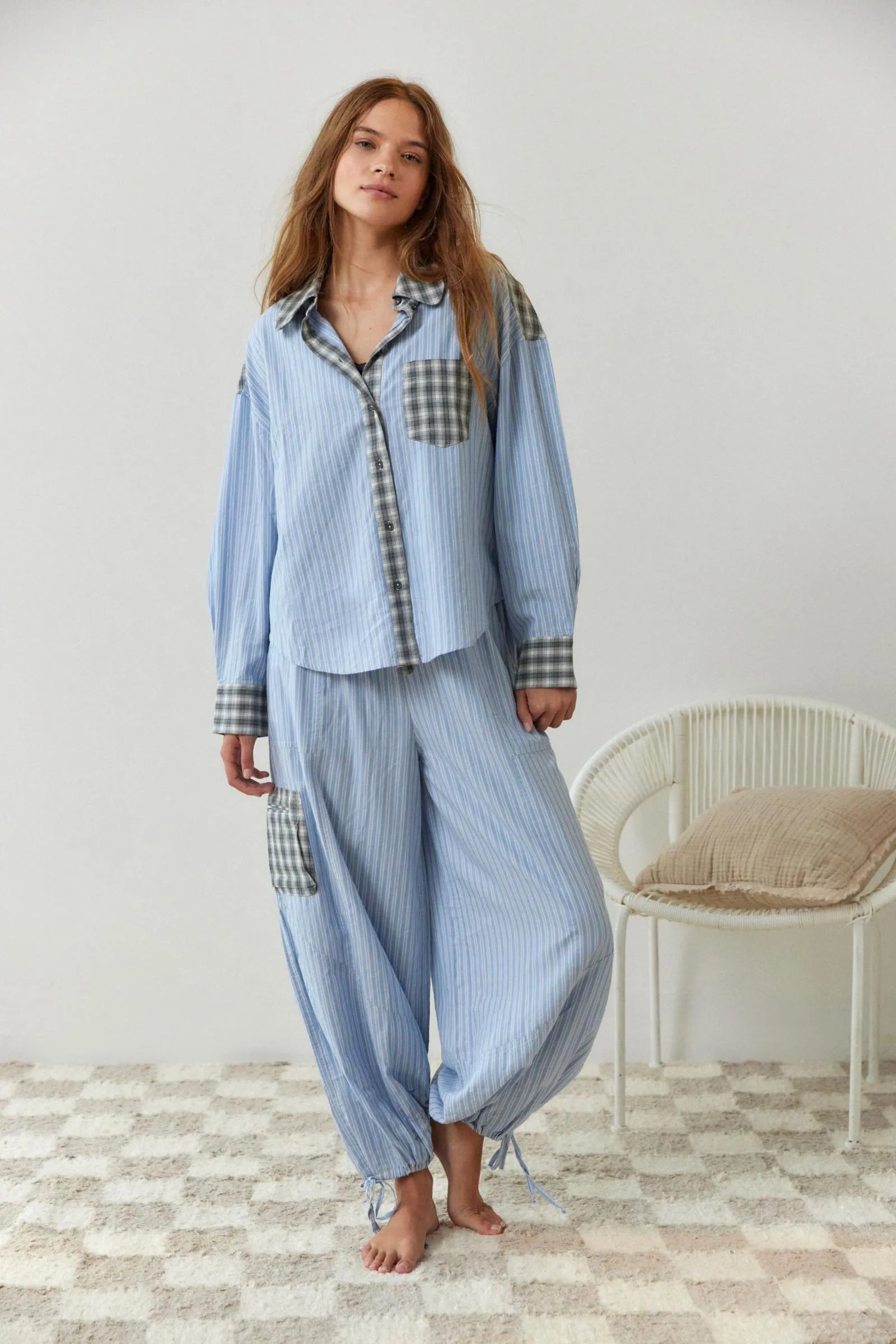 Pajama Set | Women Striped Two Piece Set | Soft Cozy
