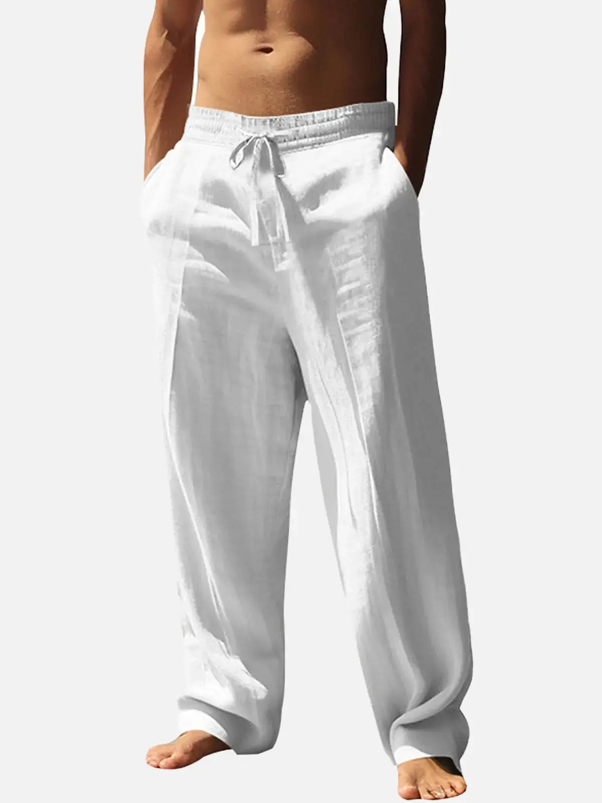 Men's Linen Pants | Relaxed Fit, Elastic Waist | Breathable