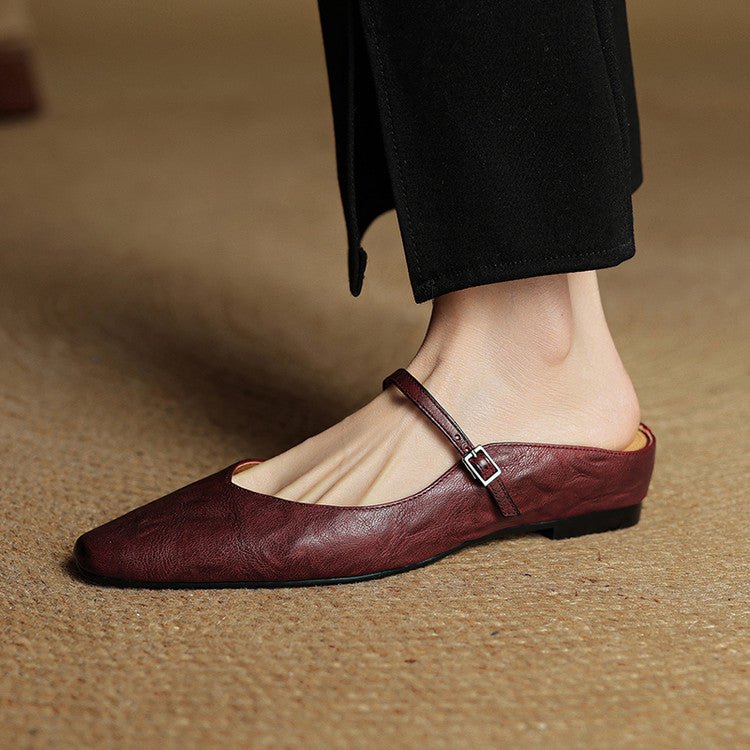 Women's Mary Jane Shoes | Pointed Toe, Leather, Flat Sole