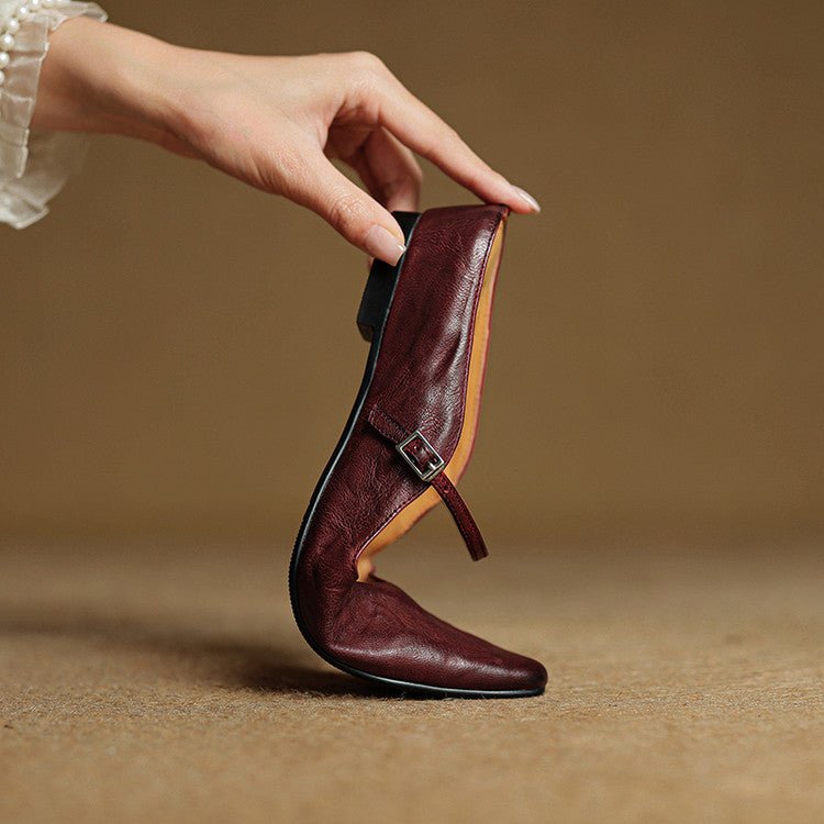 Women's Mary Jane Shoes | Pointed Toe, Leather, Flat Sole