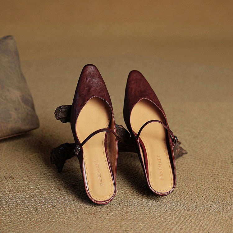 Women's Mary Jane Shoes | Pointed Toe, Leather, Flat Sole