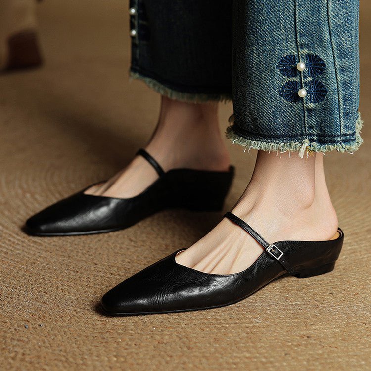 Women's Mary Jane Shoes | Pointed Toe, Leather, Flat Sole