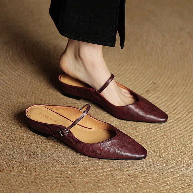 Women's Mary Jane Shoes | Pointed Toe, Leather, Flat Sole