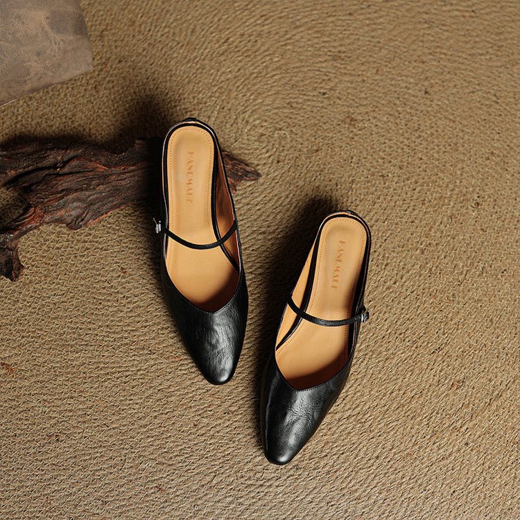 Women's Mary Jane Shoes | Pointed Toe, Leather, Flat Sole