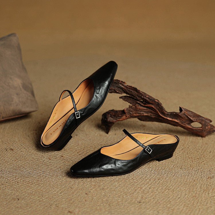 Women's Mary Jane Shoes | Pointed Toe, Leather, Flat Sole