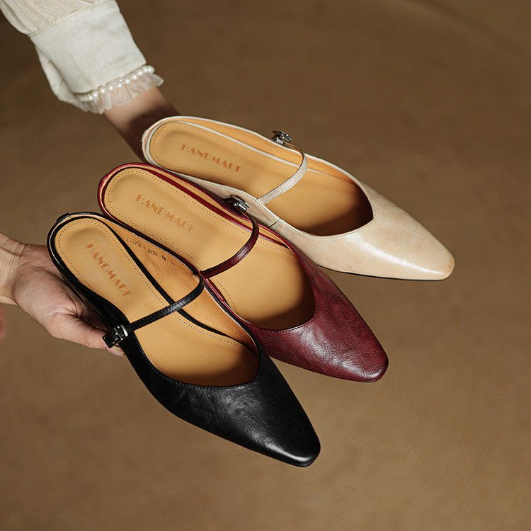 Women's Mary Jane Shoes | Pointed Toe, Leather, Flat Sole