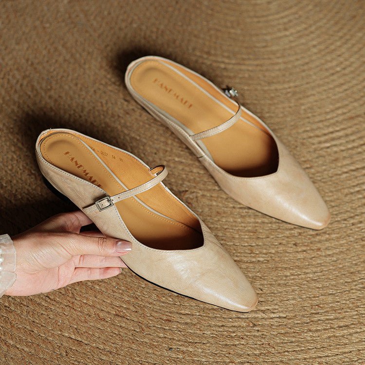 Women's Mary Jane Shoes | Pointed Toe, Leather, Flat Sole