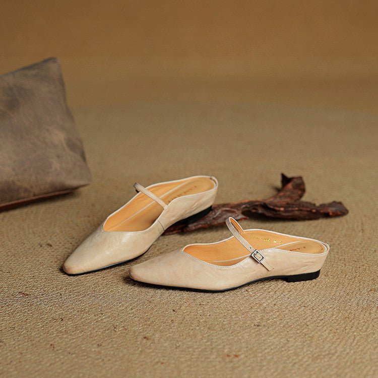 Women's Mary Jane Shoes | Pointed Toe, Leather, Flat Sole