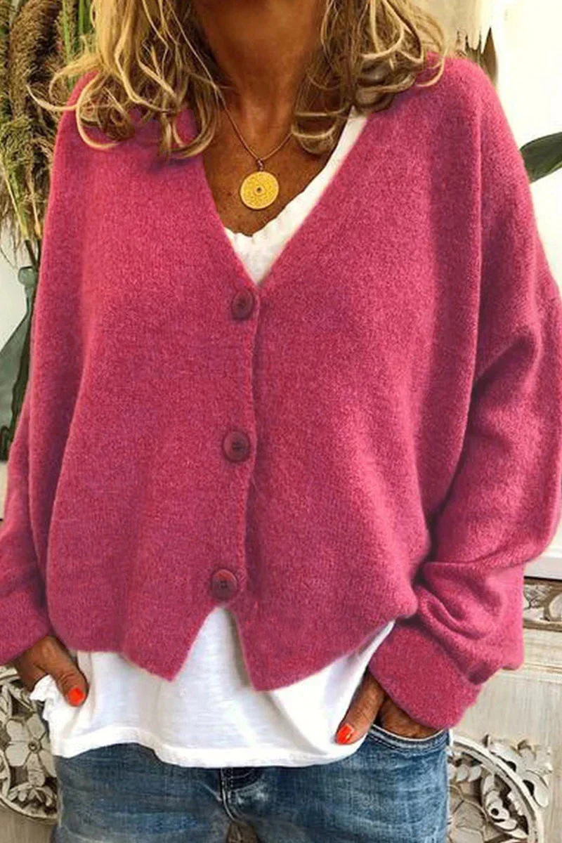 Women's Knit Cardigan | Short, Red, Elegant