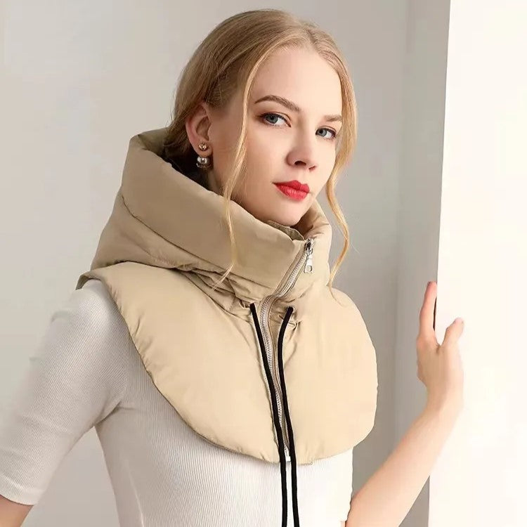 Women hooded scarf zip neck winter one size in multiple colours
