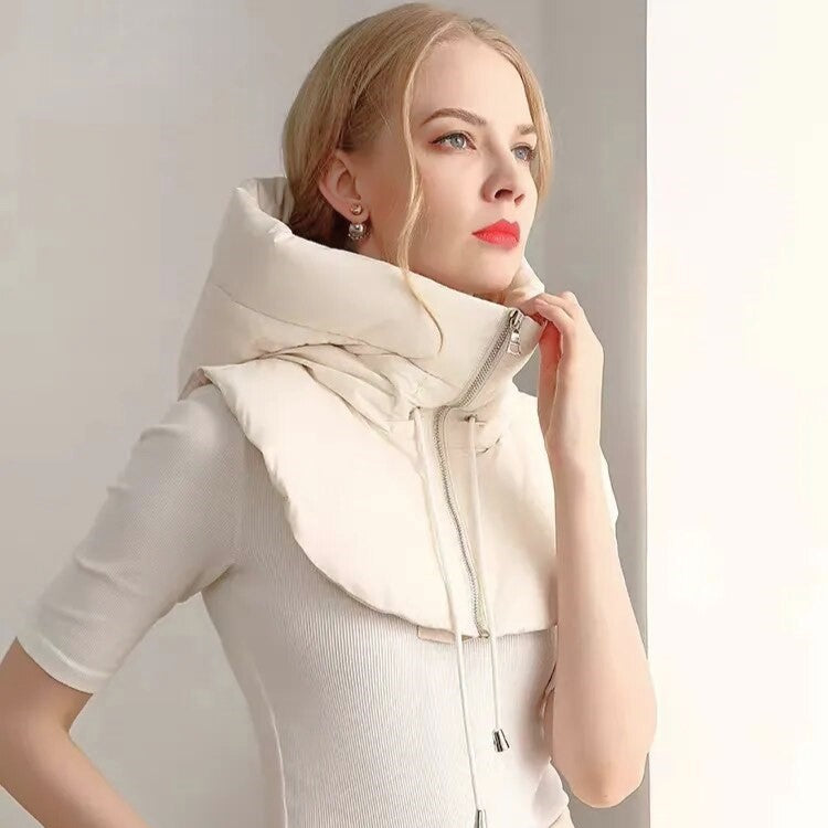 Women hooded scarf zip neck winter one size in multiple colours