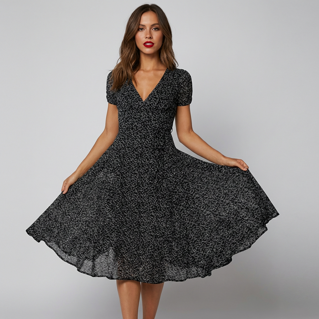 Women's Summer Dress | Floral Print, A-Line, V-Neck