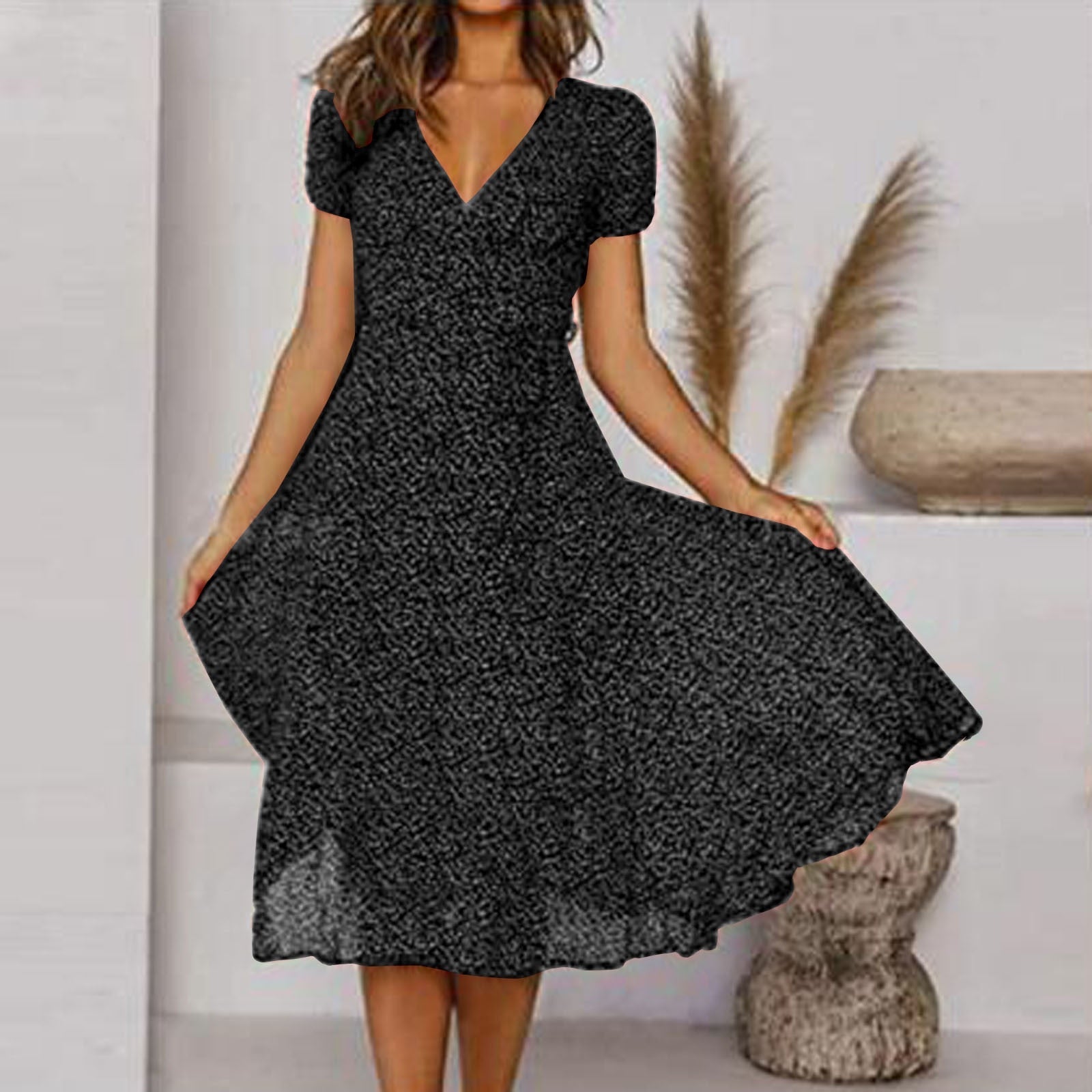Women's Summer Dress | Floral Print, A-Line, V-Neck
