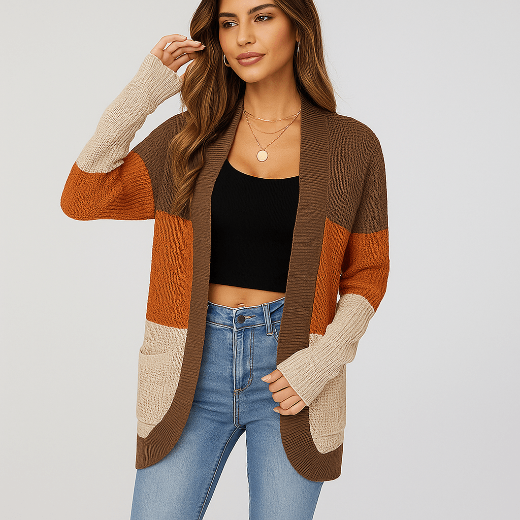 Women's Groft Knit Cardigan - Oversized Loose Fit - Practical Pockets