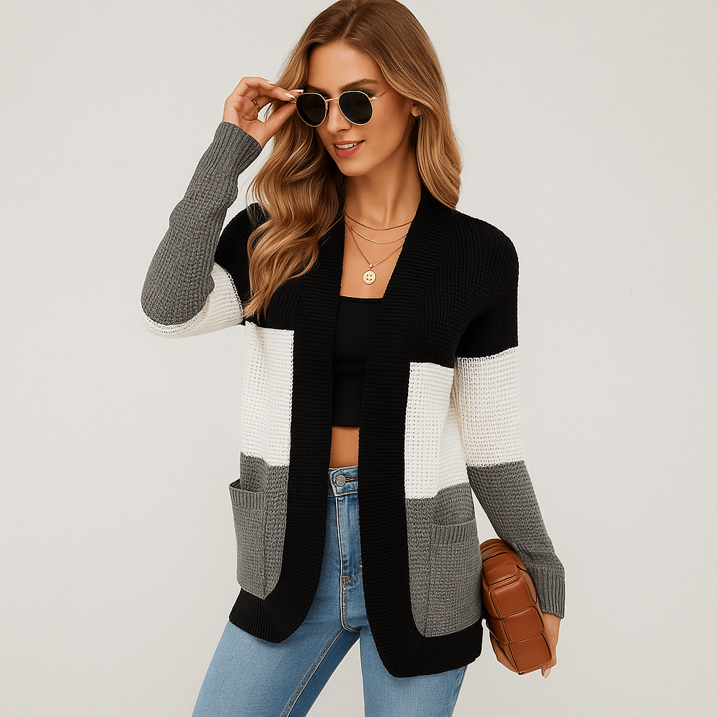 Women's Groft Knit Cardigan - Oversized Loose Fit - Practical Pockets