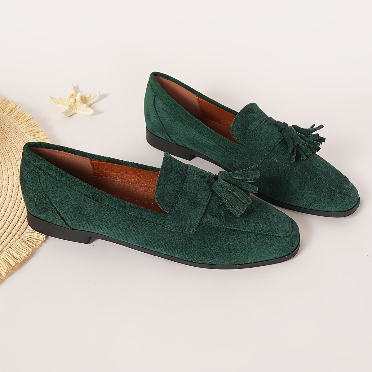 Women supportive walking shoes cushioned wide fit in navy blue and green