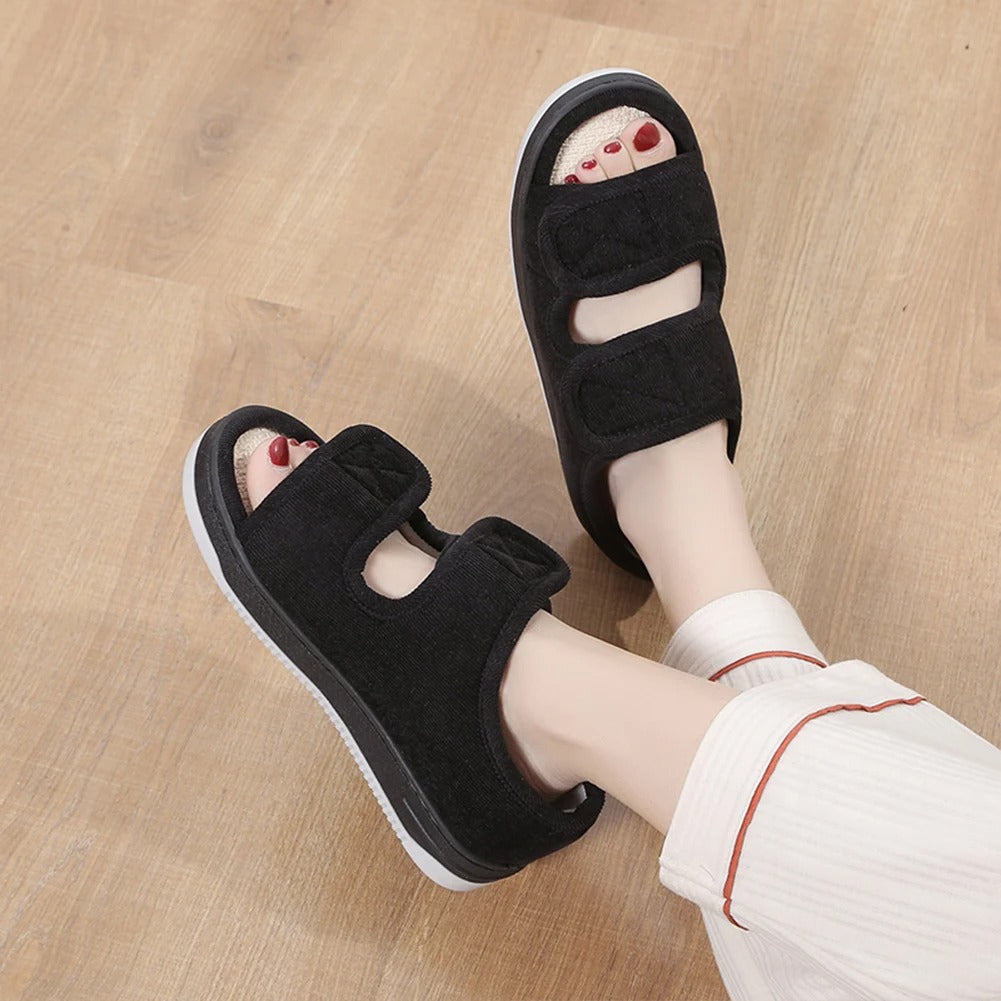 Women's Diabetic Sandals | Extra Wide Fit, Open Toe | Adjustable Straps