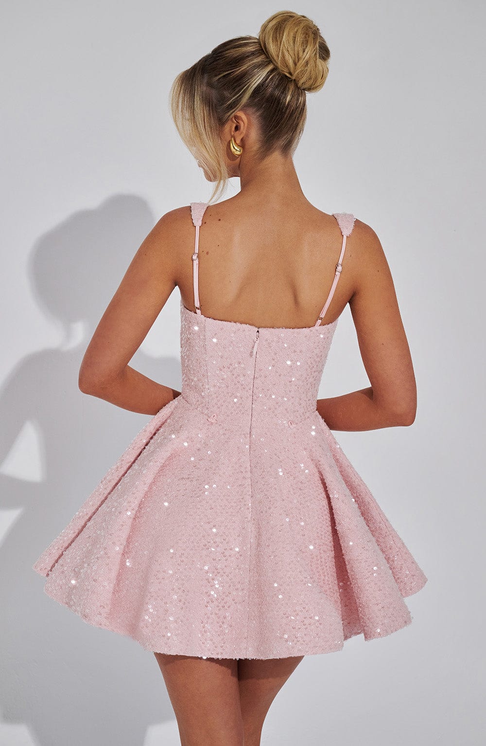 Mini Sequin Dress | Bow Detail, Flared Skirt | Party Dress