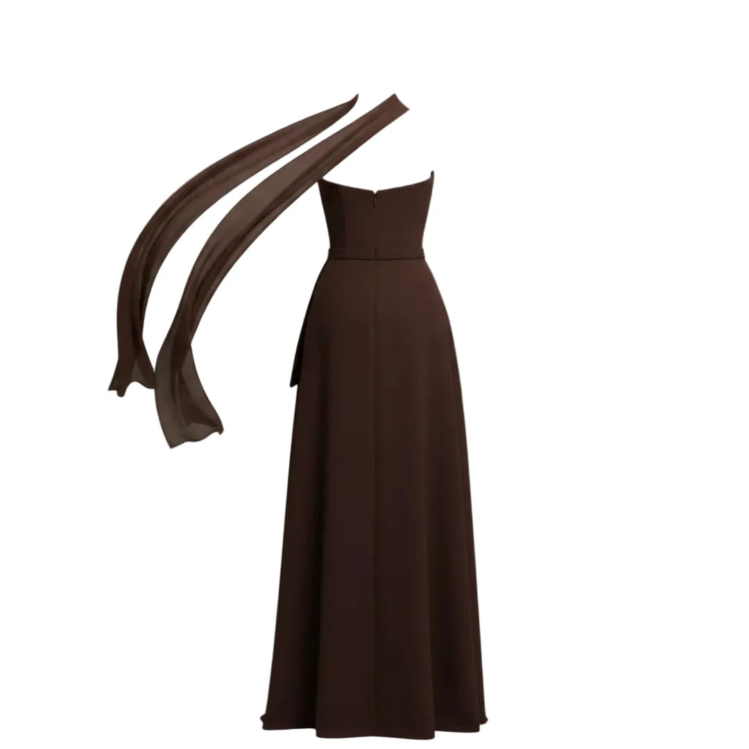 Maxi Dress | Satin, Evening Wear | Deep Bordeaux