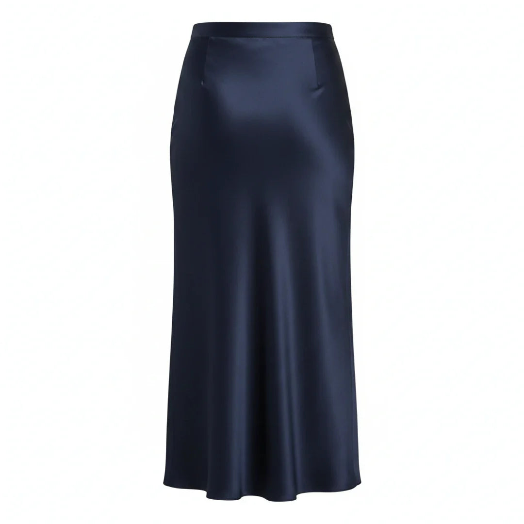 Satin Skirt High Waist Elegant