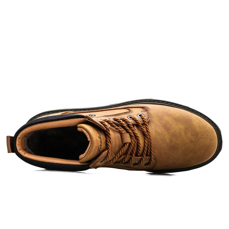 Men's Ankle Lace-Up Boots - Durable Sole - Padded Collar