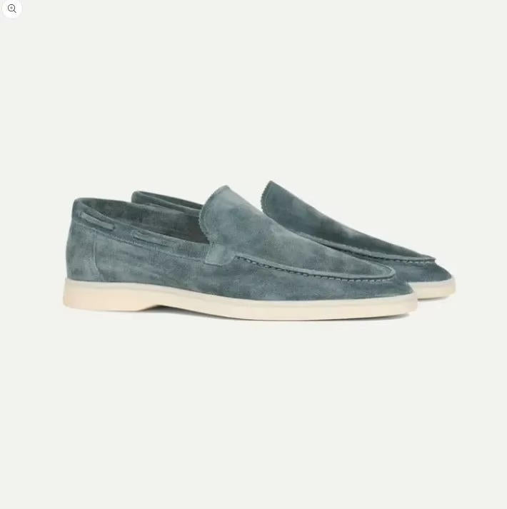 Men suede loafers slip on yacht style with rubber sole