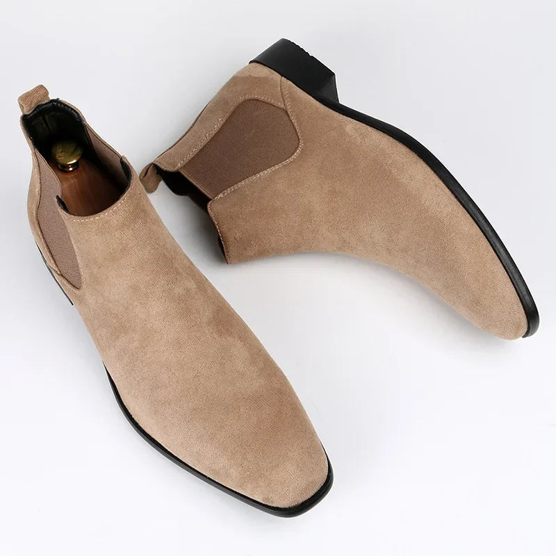 Men's Chelsea Boots - Extended Toe - Elegant Zip Design