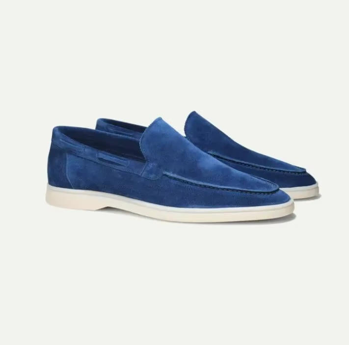 Men suede loafers slip on yacht style with rubber sole