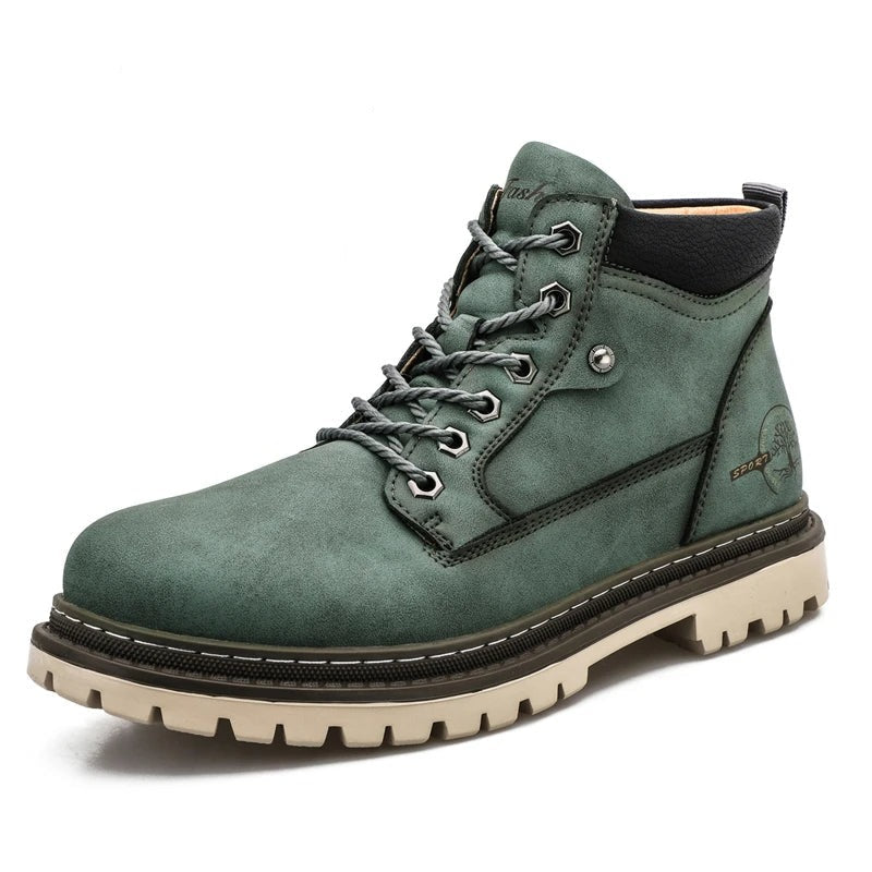 Men's Ankle Lace-Up Boots - Durable Sole - Padded Collar