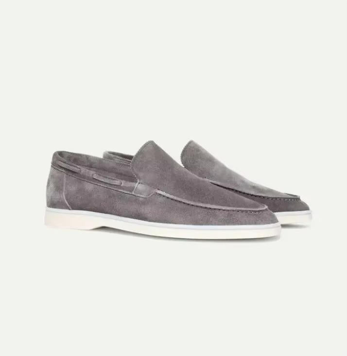 Men suede loafers slip on yacht style with rubber sole