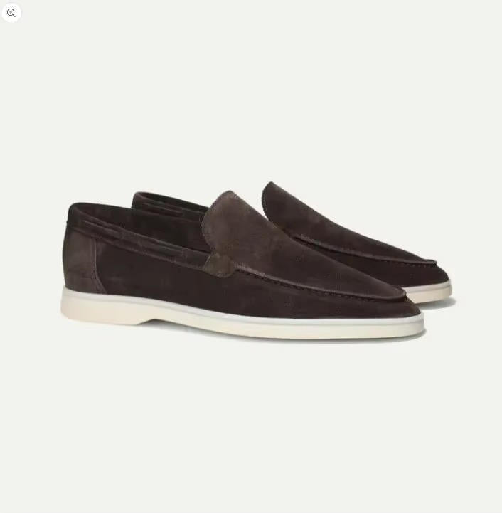 Men suede loafers slip on yacht style with rubber sole