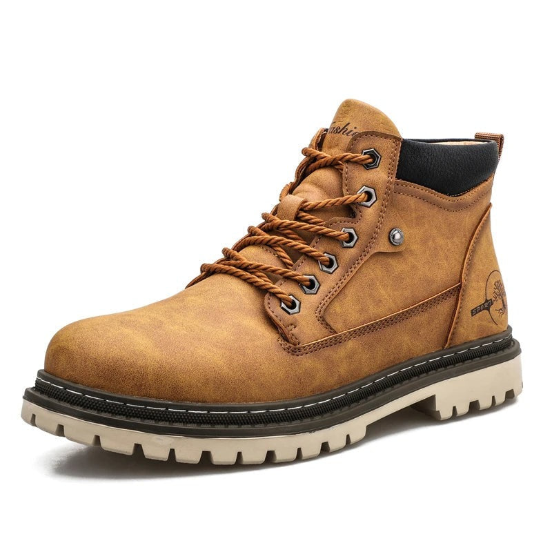 Men's Ankle Lace-Up Boots - Durable Sole - Padded Collar