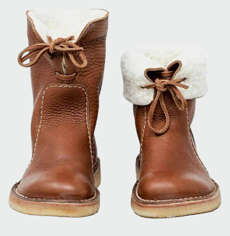 Sheepskin Boots | Women's Shearling Lined Ankle Boots | Flat, Warm Winter