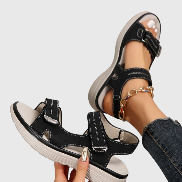 Women's orthopedic sandals with contoured footbed and arch support