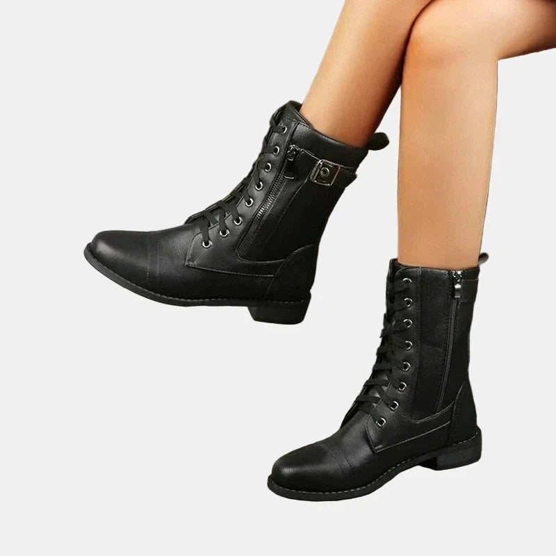 Women ortho round toe fall boots with cushioned insole slip-resistant sole